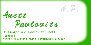 anett pavlovits business card